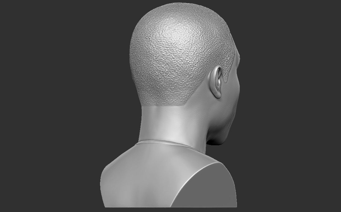Pharrell Williams bust 3D printing ready stl obj formats 3D print model_12
