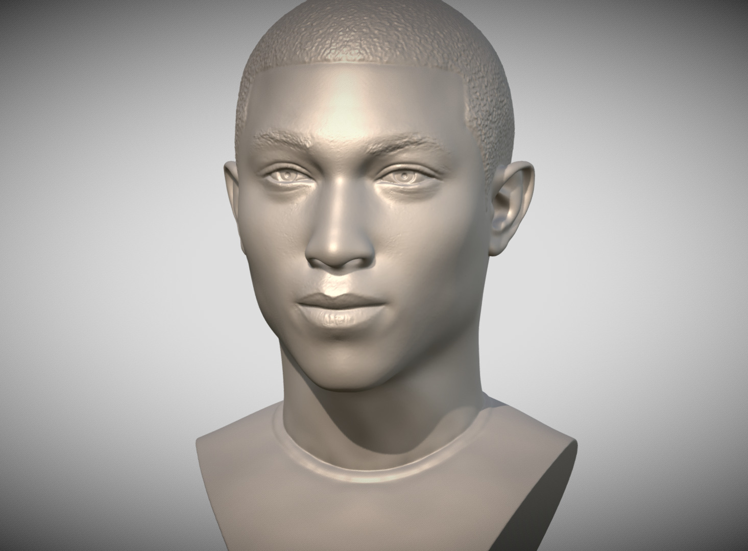 Pharrell Williams bust 3D printing ready stl obj formats 3D print model_1