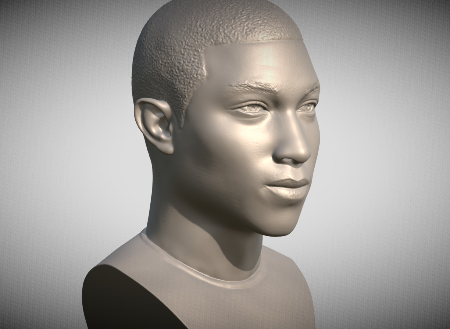 Pharrell Williams bust 3D printing ready stl obj formats 3D print model_3