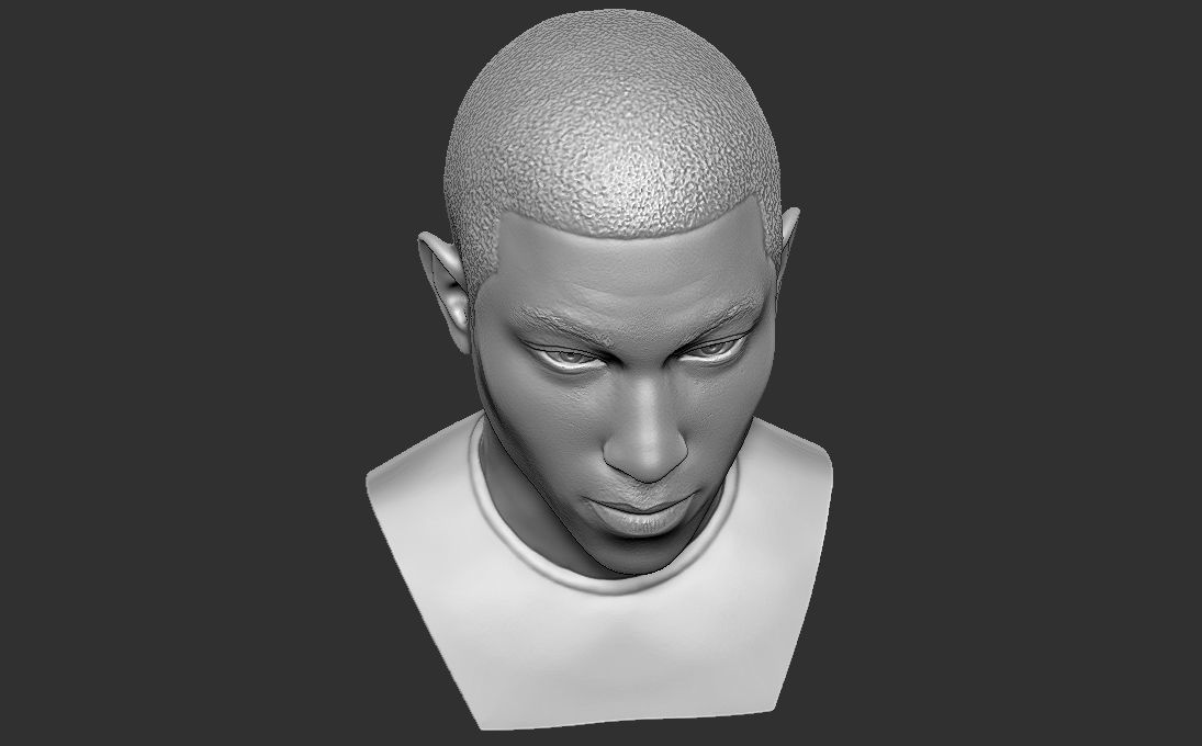 Pharrell Williams bust 3D printing ready stl obj formats 3D print model_18