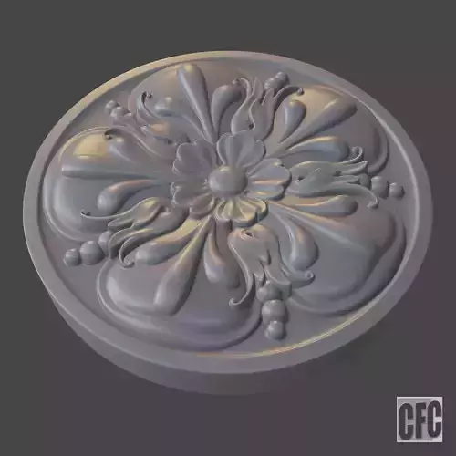 WoodCarving floral detail - 3d model for CNC - FlowerCFC18