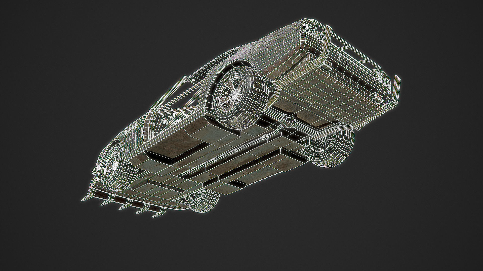 Post Apocalyptic Car Low-poly 3D model_12
