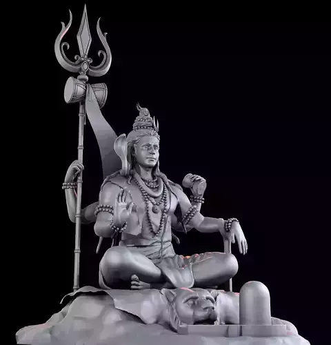 Mahadev statue of lord shiva 3D print model