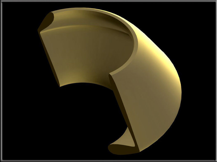 Hole Bead Half Low-poly 3D model_3