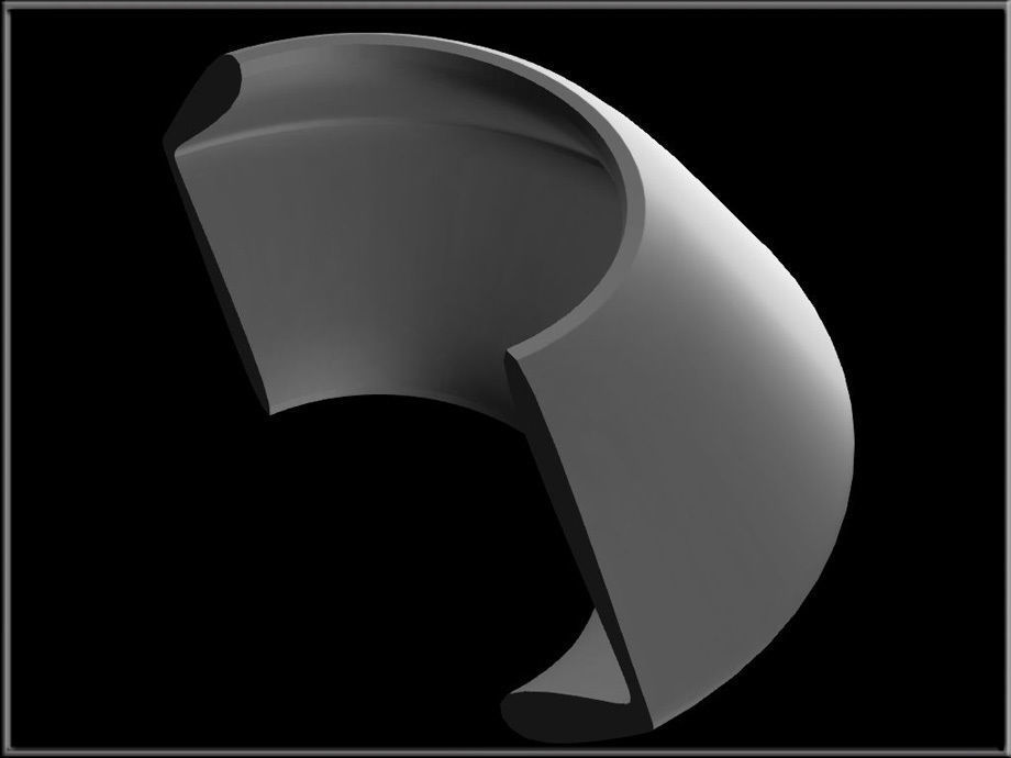 Hole Bead Half Low-poly 3D model_4