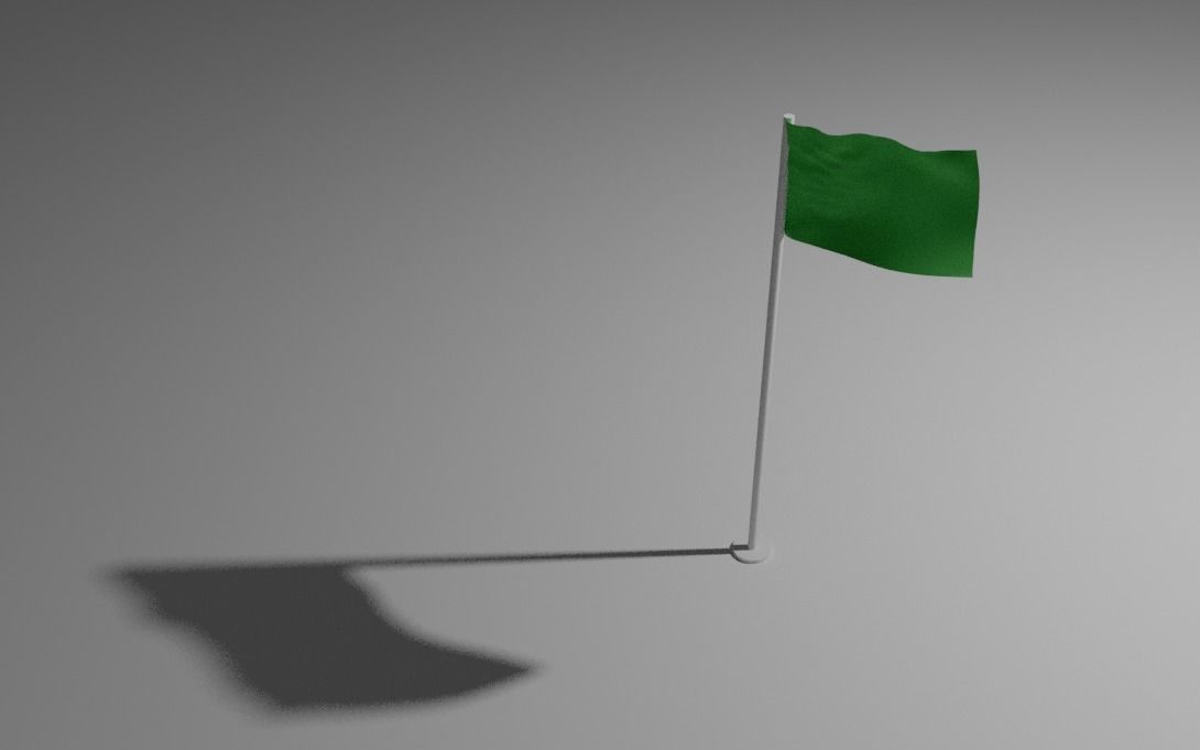 green flag Low-poly 3D model_2