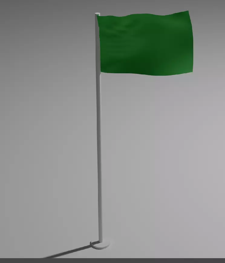 green flag Low-poly 3D model_0