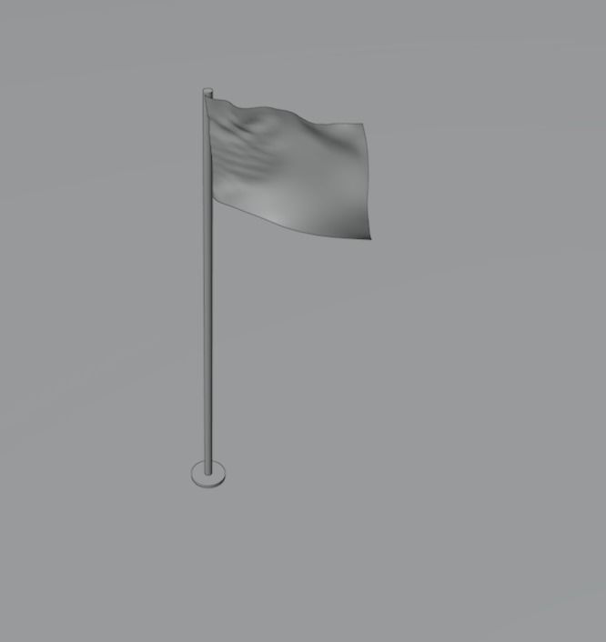 green flag Low-poly 3D model_3