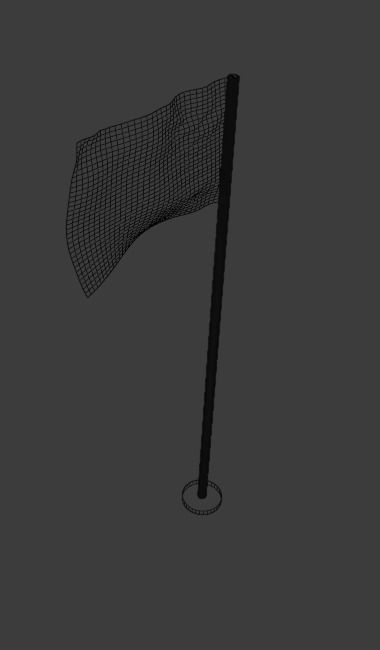 green flag Low-poly 3D model_5