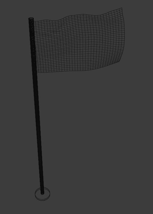 green flag Low-poly 3D model_4