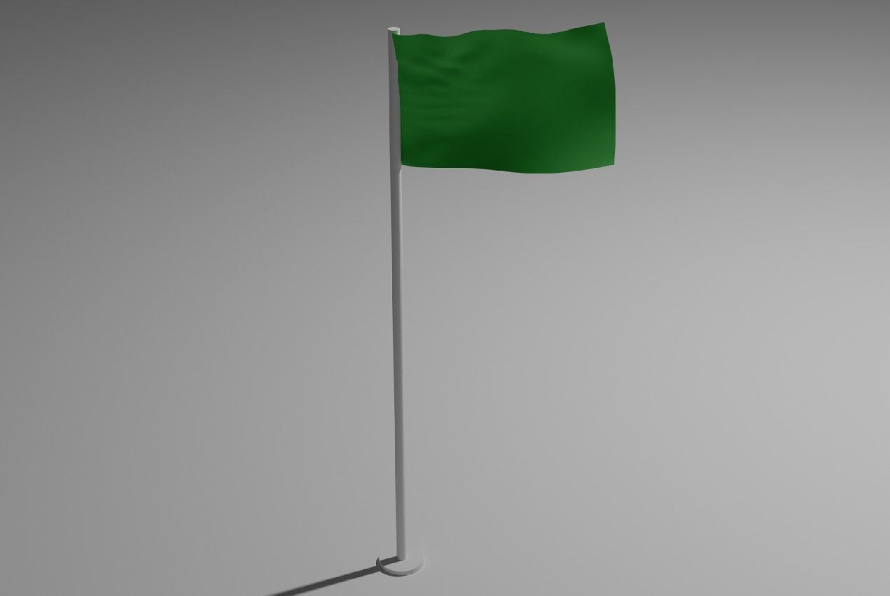 green flag Low-poly 3D model_1