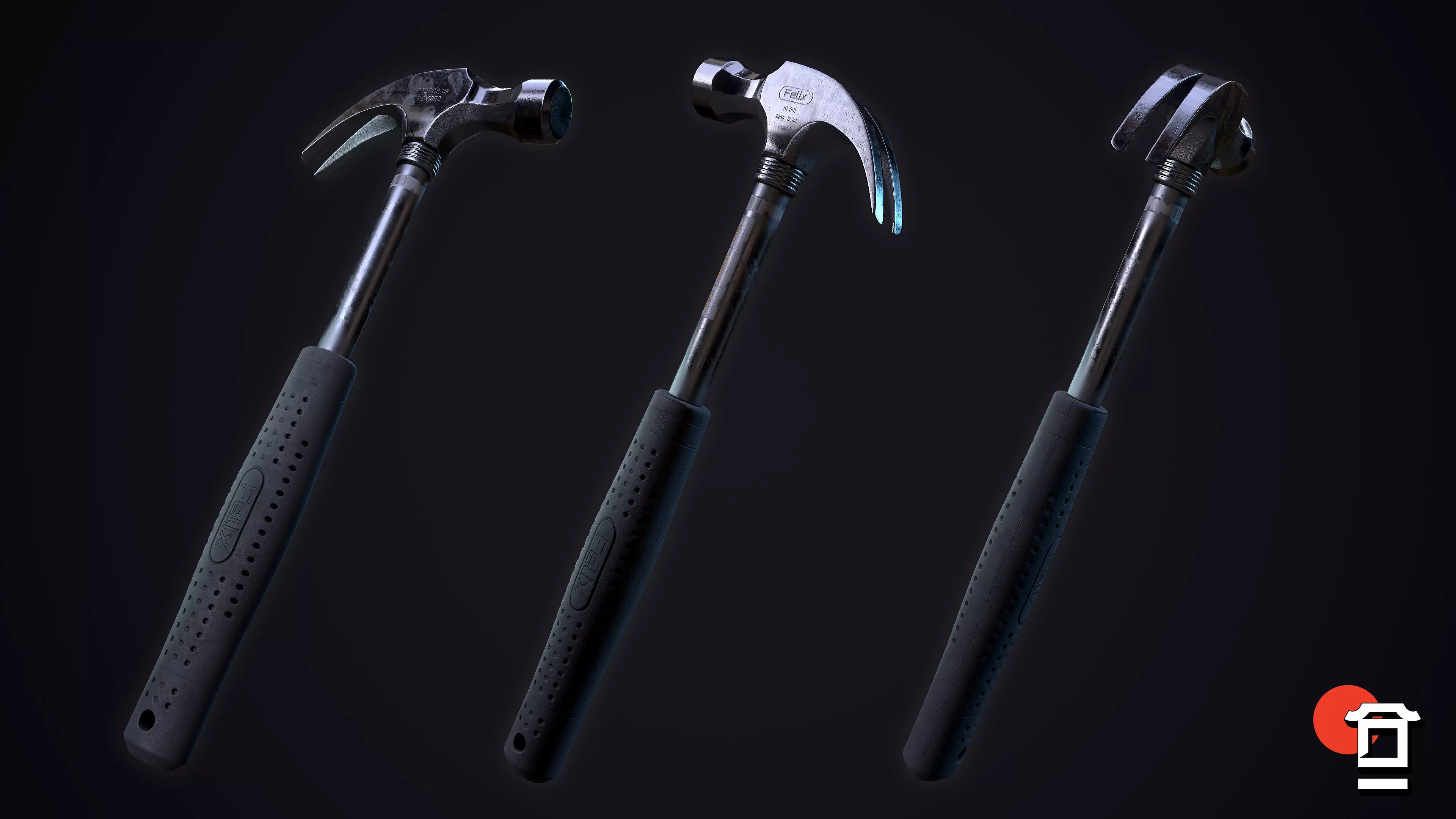 Claw Hammer - PBR Game Ready - Low-poly 3D model Free low-poly 3D model