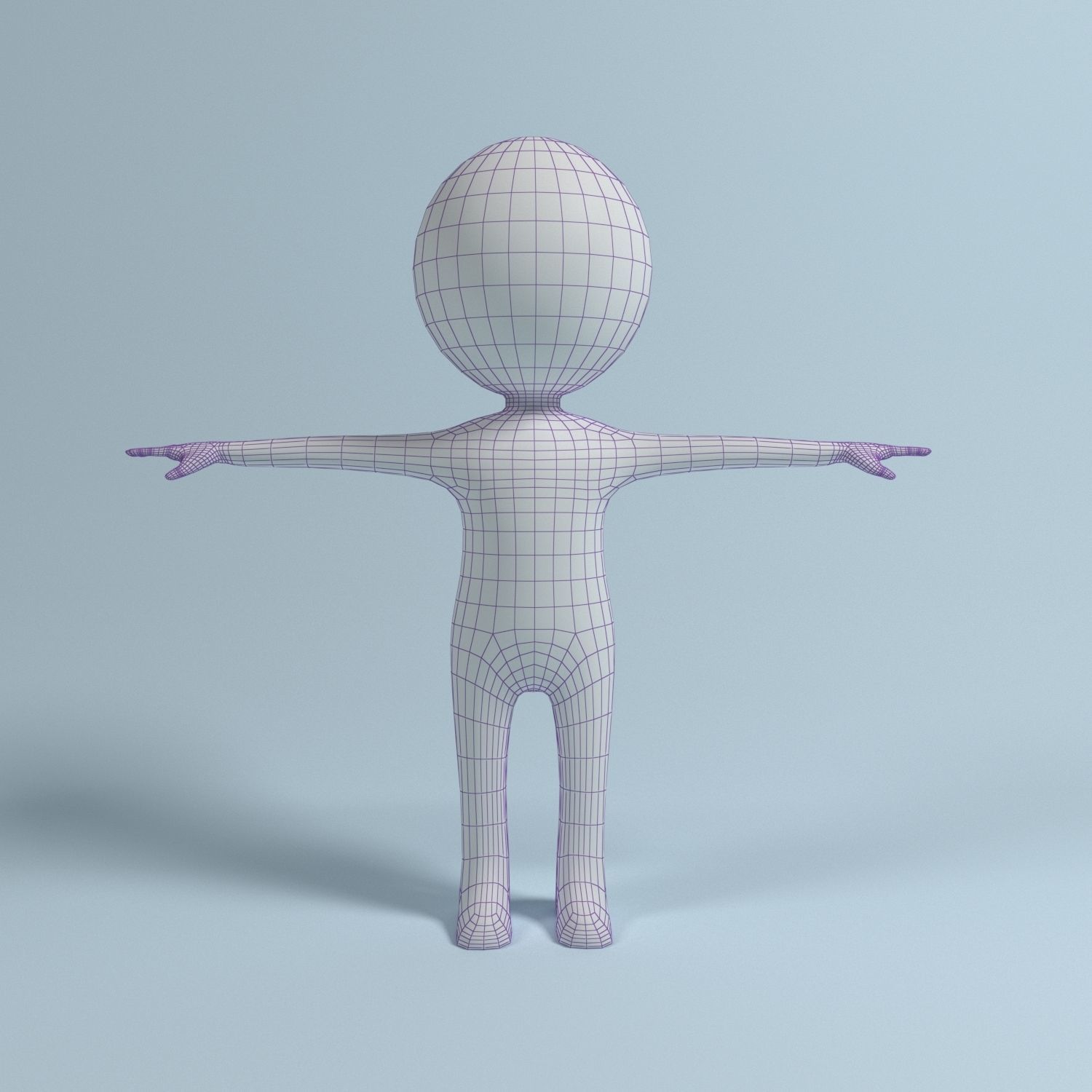 Stickman man Low-poly 3D model_1