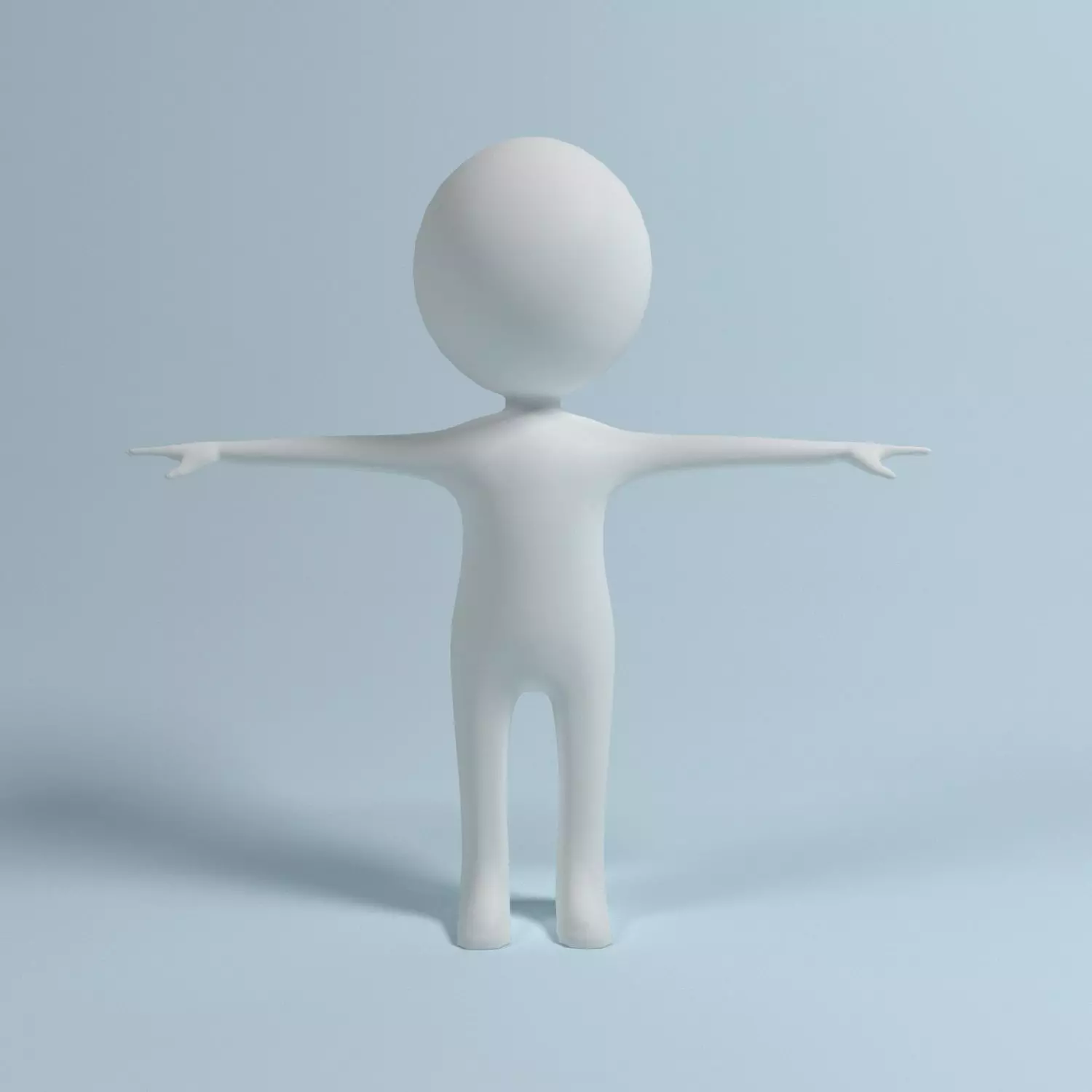 Stickman man Low-poly 3D model_0