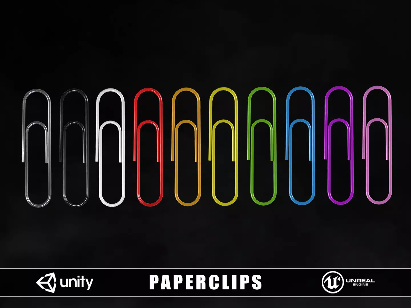 Paperclips Free low-poly 3D model