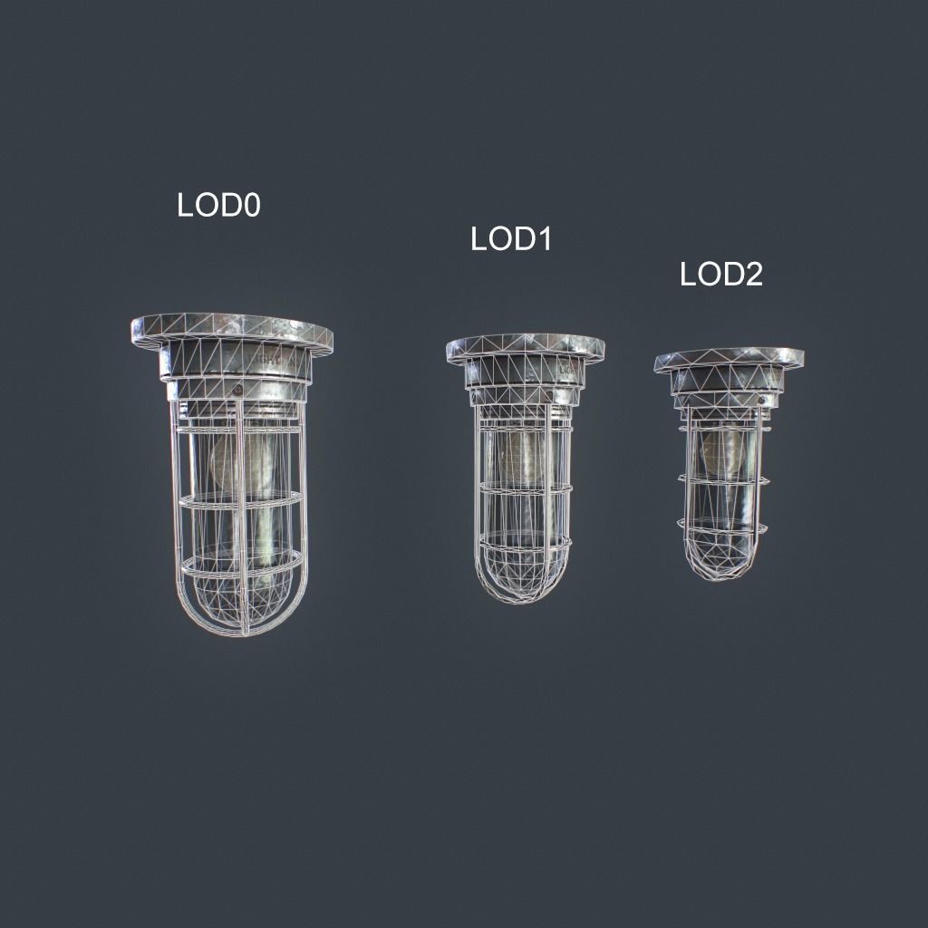 Bunker Light v2 Low-poly 3D model_14