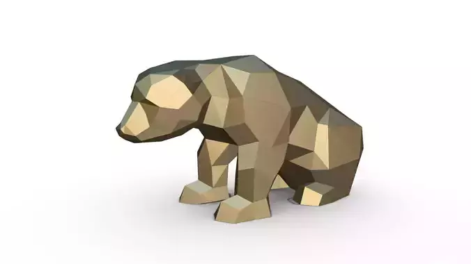 bear figure low poly