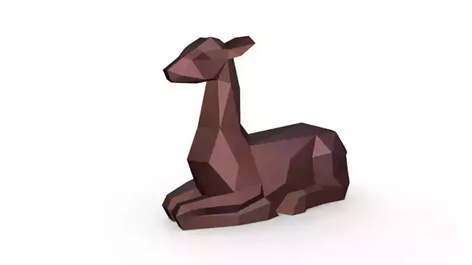 deer figurine low poly