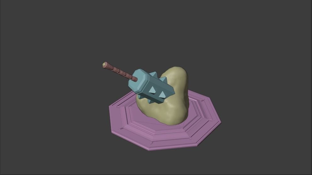 war hammer Medieval Arm Fantasy 3D model_6