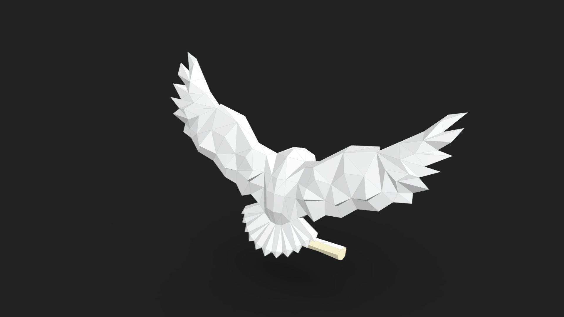 snowy owl low poly 3D print model_4
