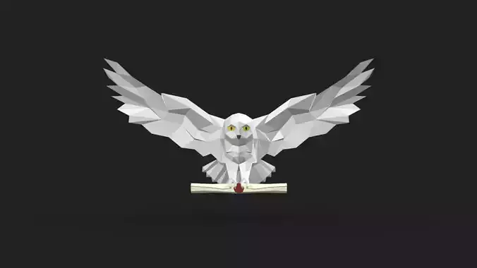 snowy owl low poly