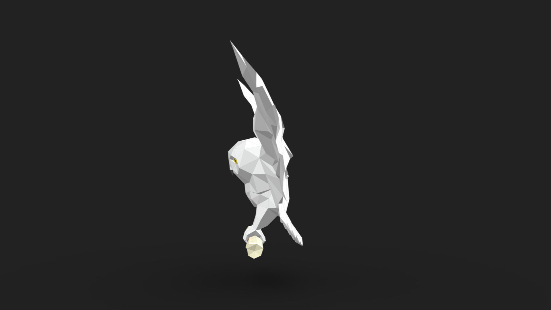 snowy owl low poly 3D print model_2