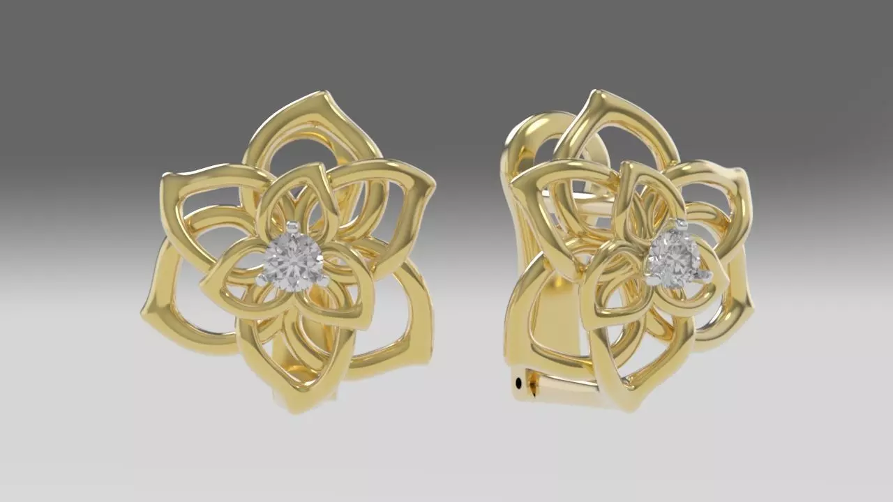 earrings with stones 3D print model