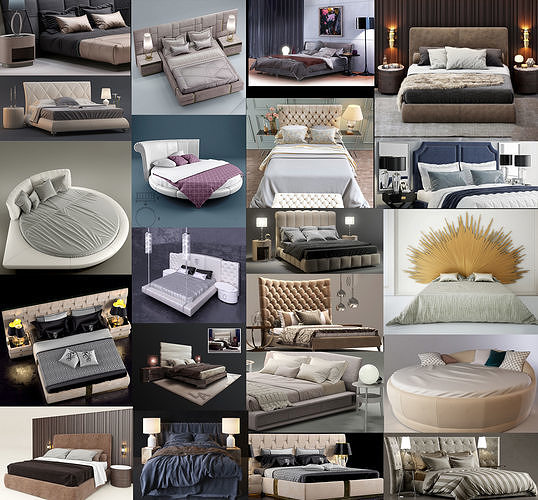Bed Collection Vol 01    21 Items 3D model