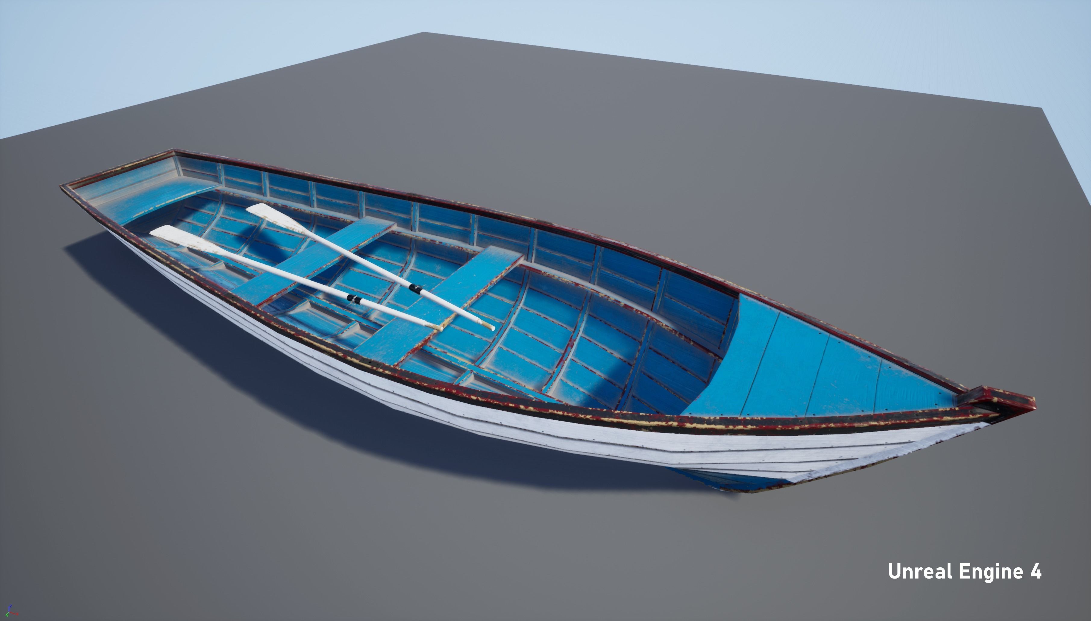 Wooden boat Low-poly 3D model_17