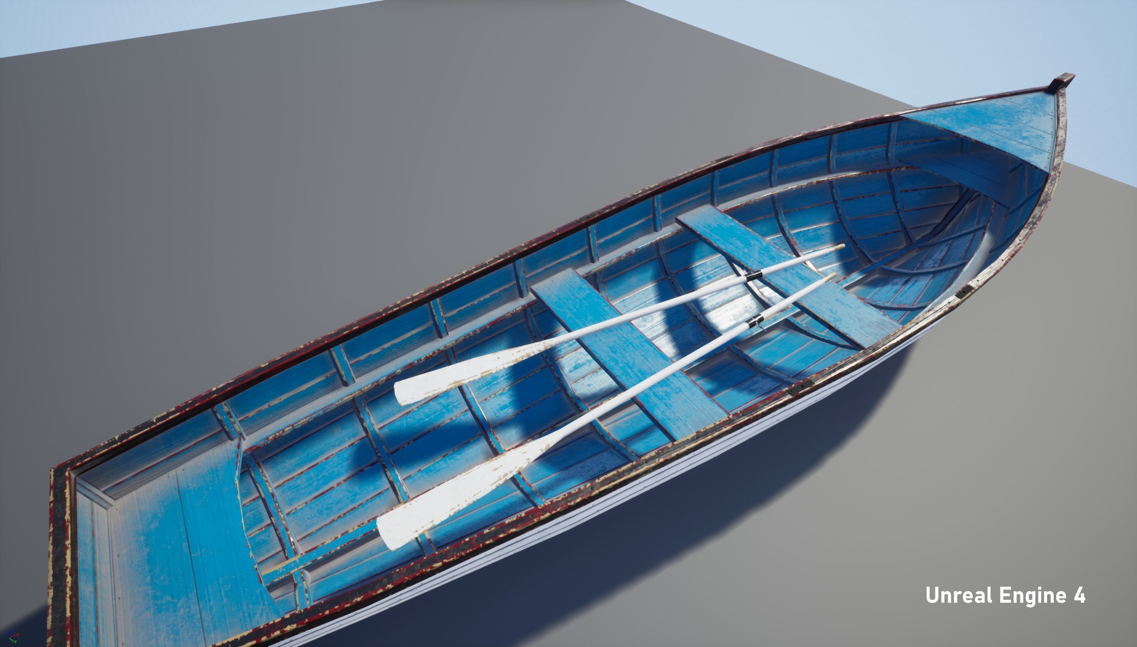 Wooden boat Low-poly 3D model_18
