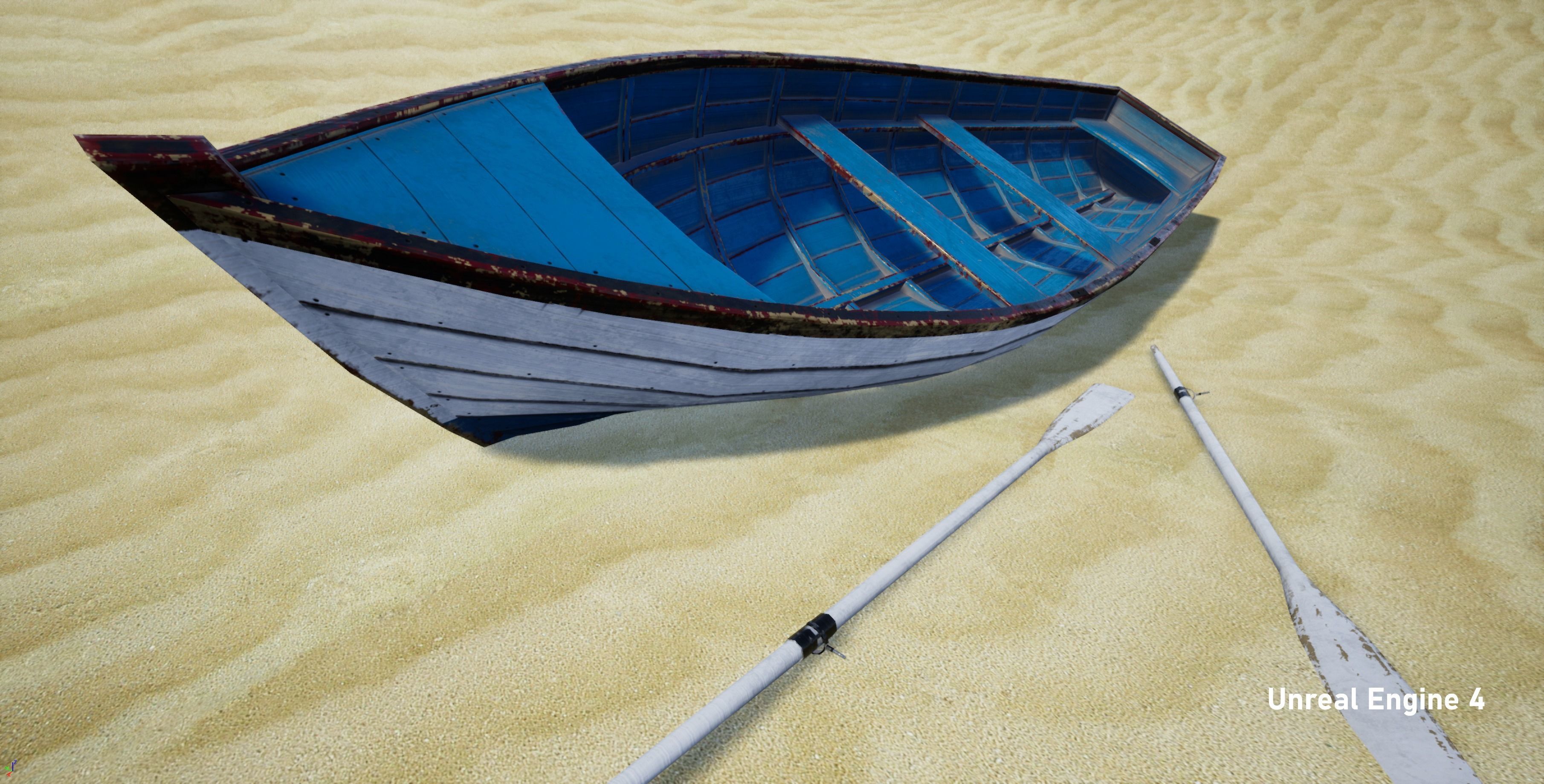 Wooden boat Low-poly 3D model_24