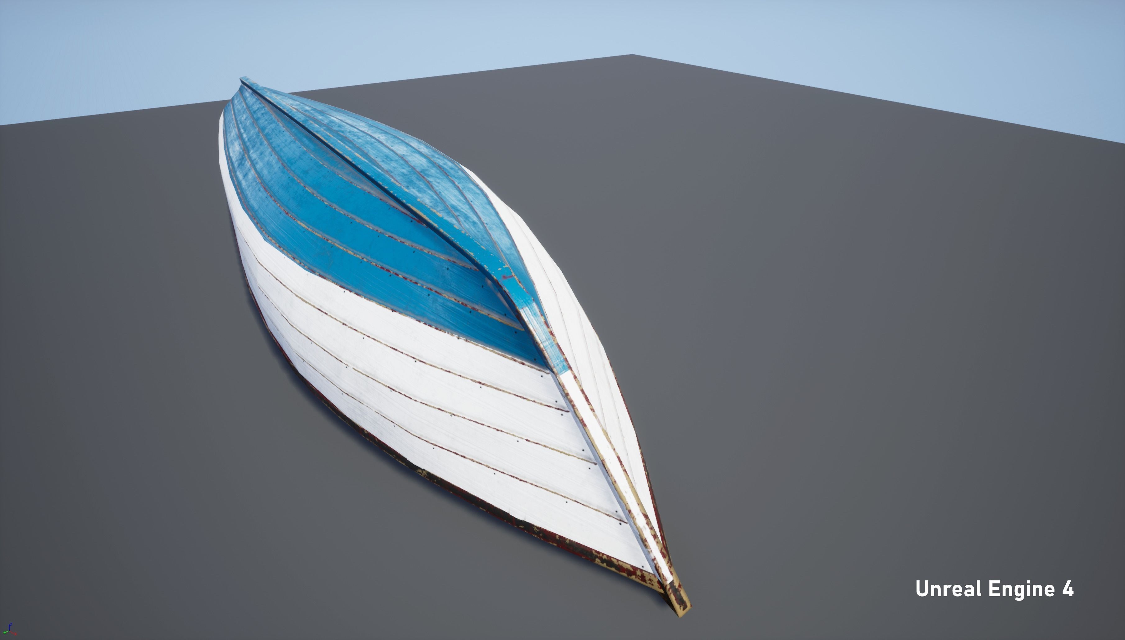 Wooden boat Low-poly 3D model_22