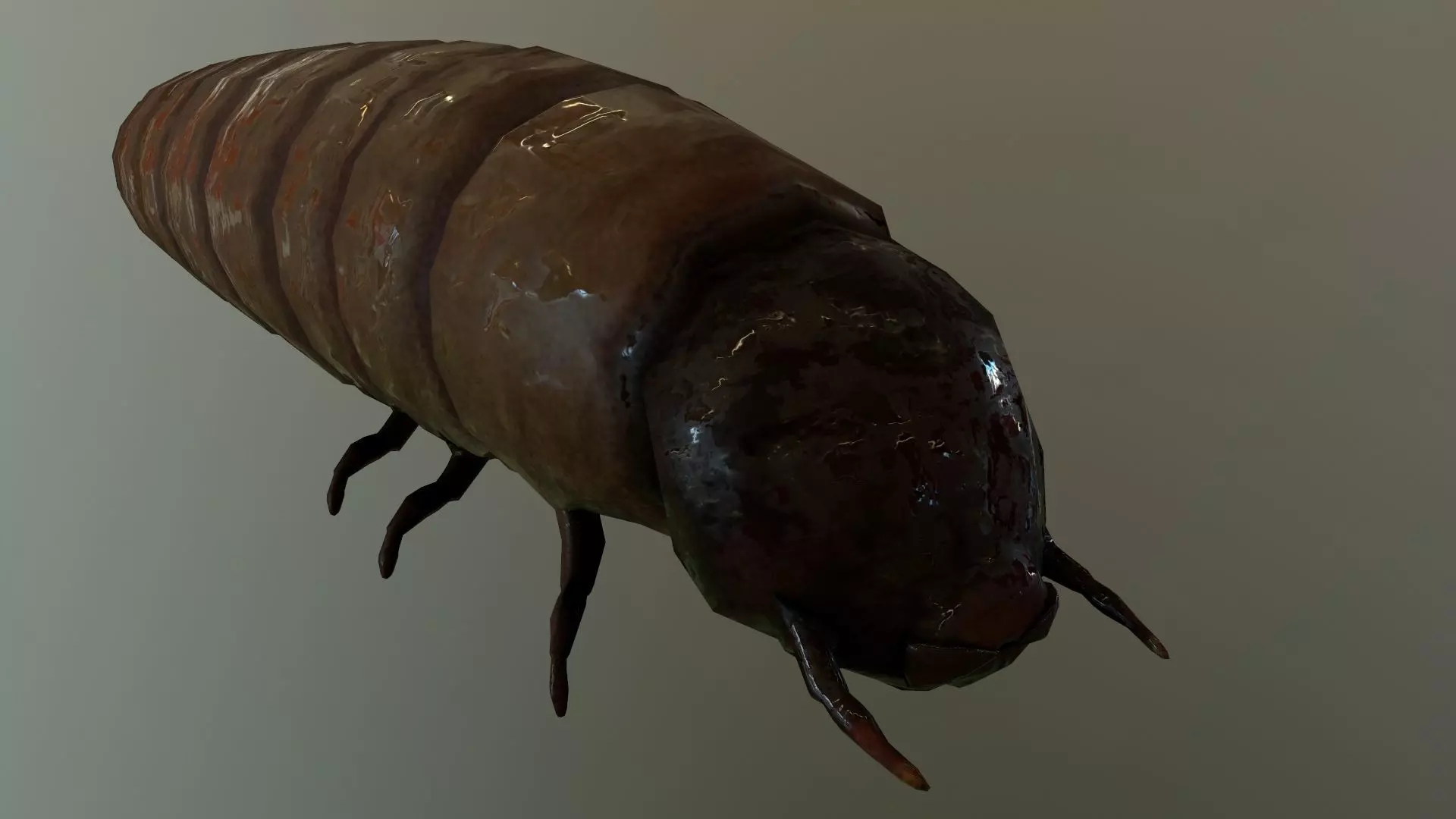 Worm Maggot Low-poly 3D model_0
