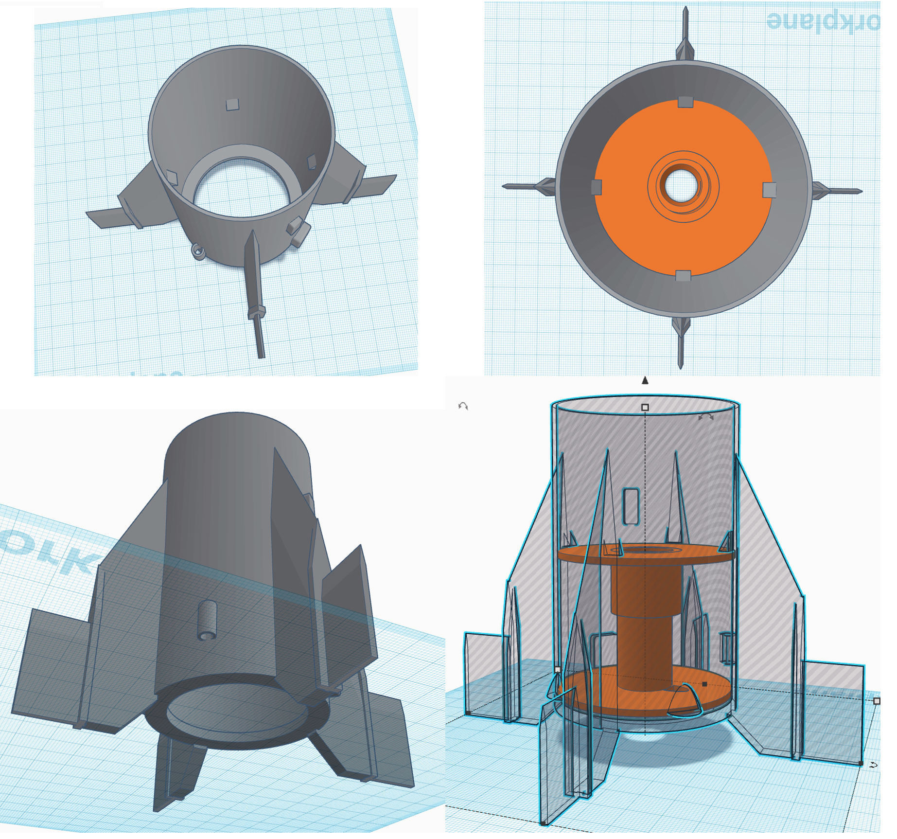 Mercury Red Stone Flying Rocket -  twenty eight inches tall 3D print model_3