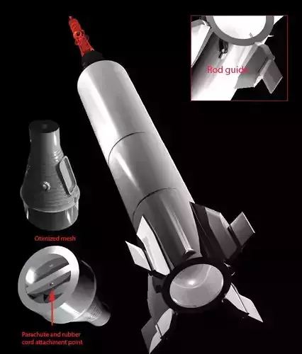 Mercury Red Stone Flying Rocket -  twenty eight inches tall