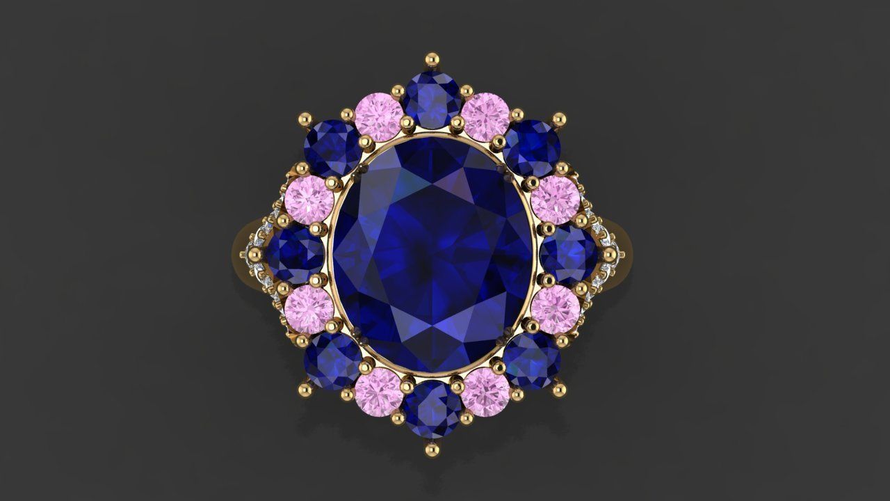 Ring 3 sapphire 3D print model_3