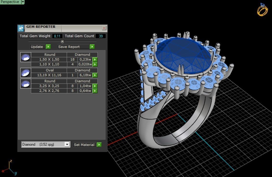 Ring 3 sapphire 3D print model_5