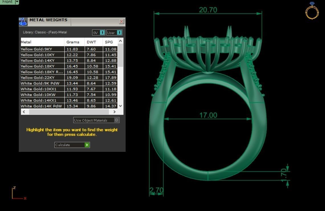 Ring 3 sapphire 3D print model_6