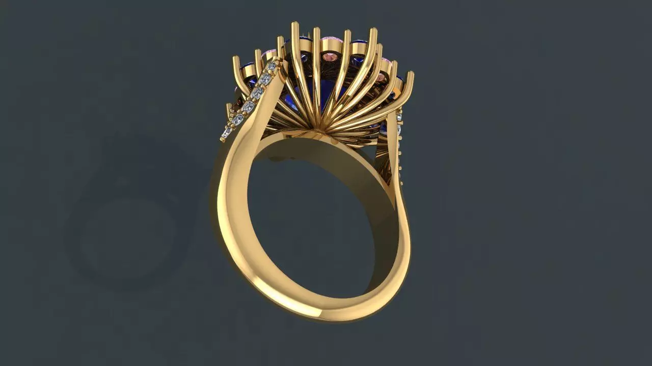 Ring 3 sapphire 3D print model_0