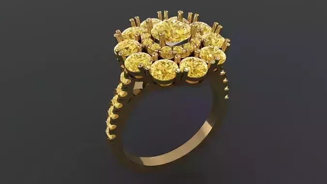 Ring 4 diamond cluster