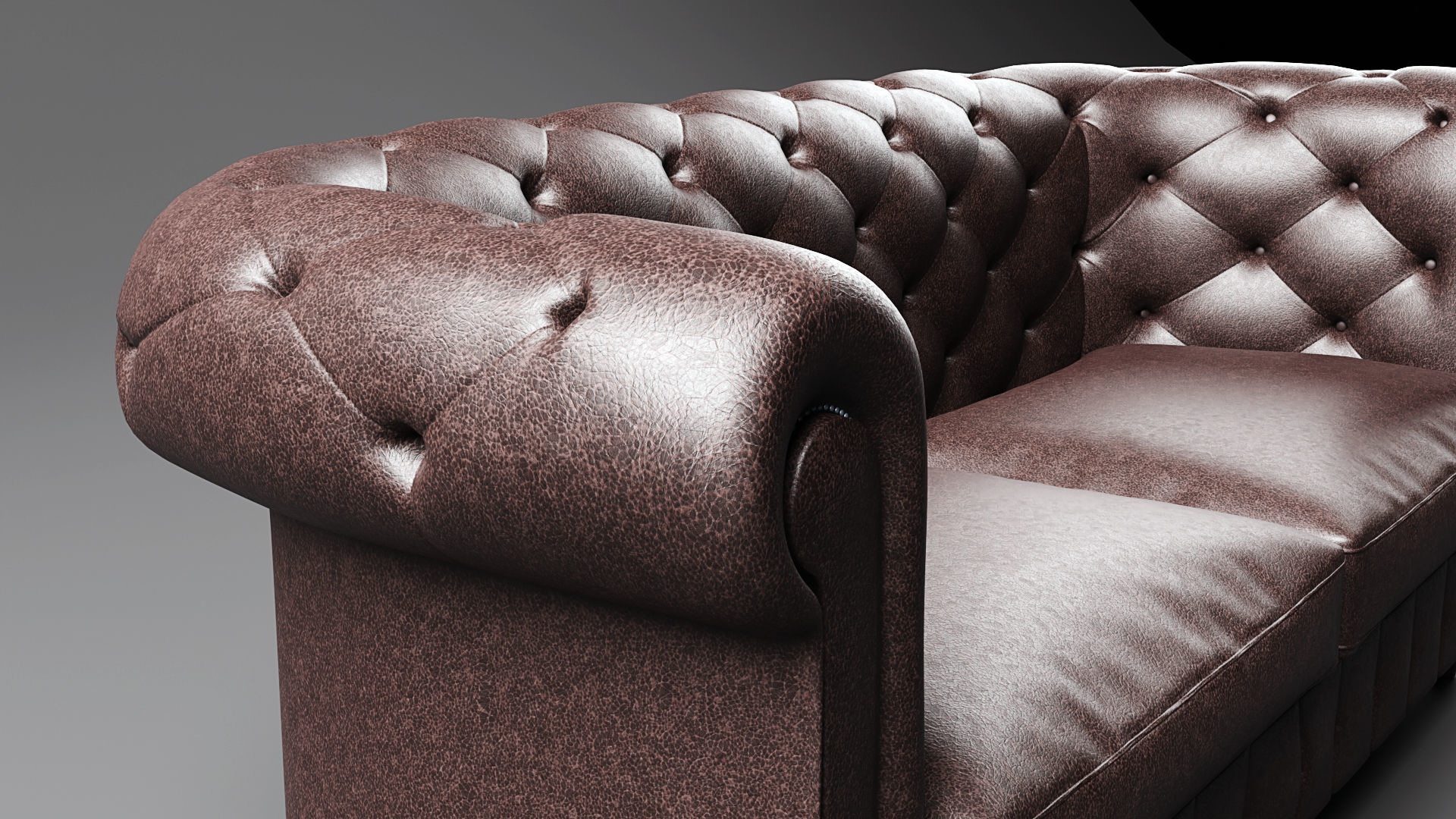 Chesterfield Sofa - High Poly 3D model_2