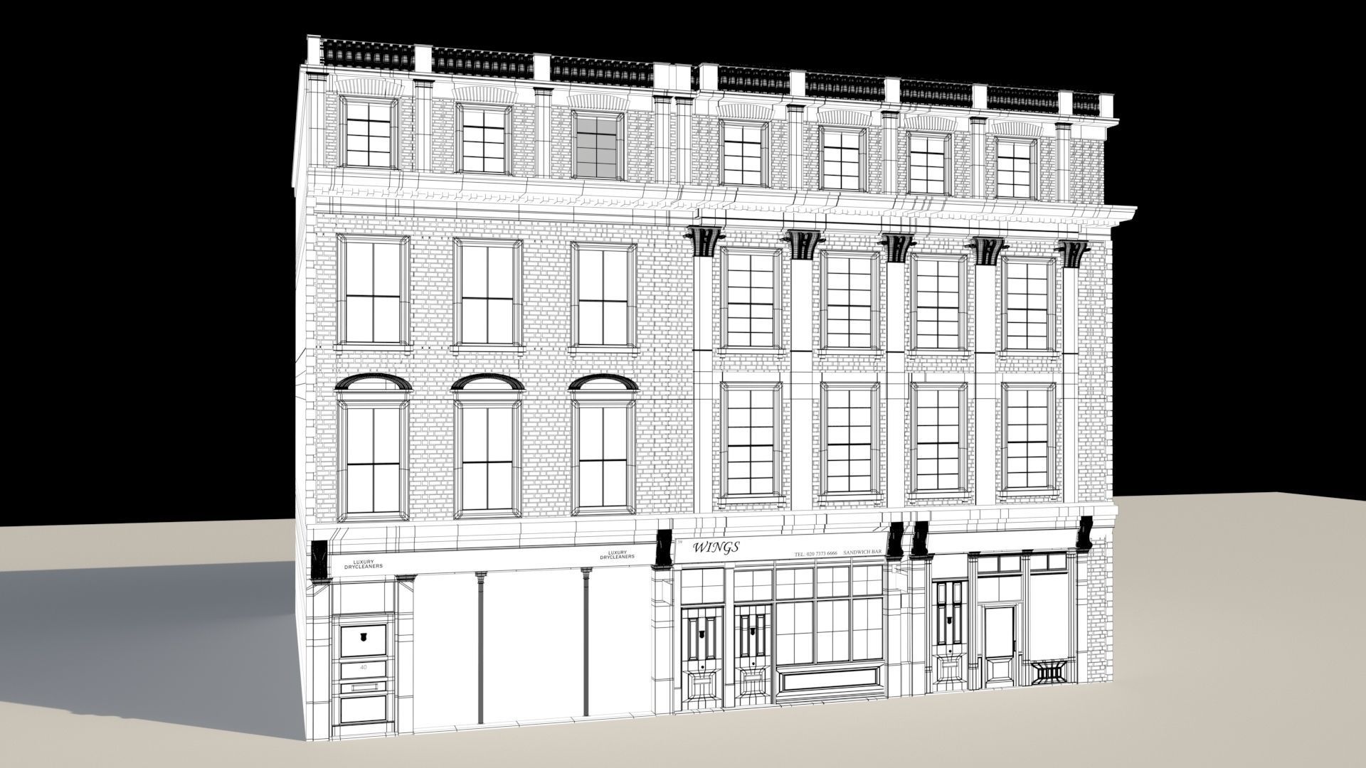 Town Building - 3D model_11