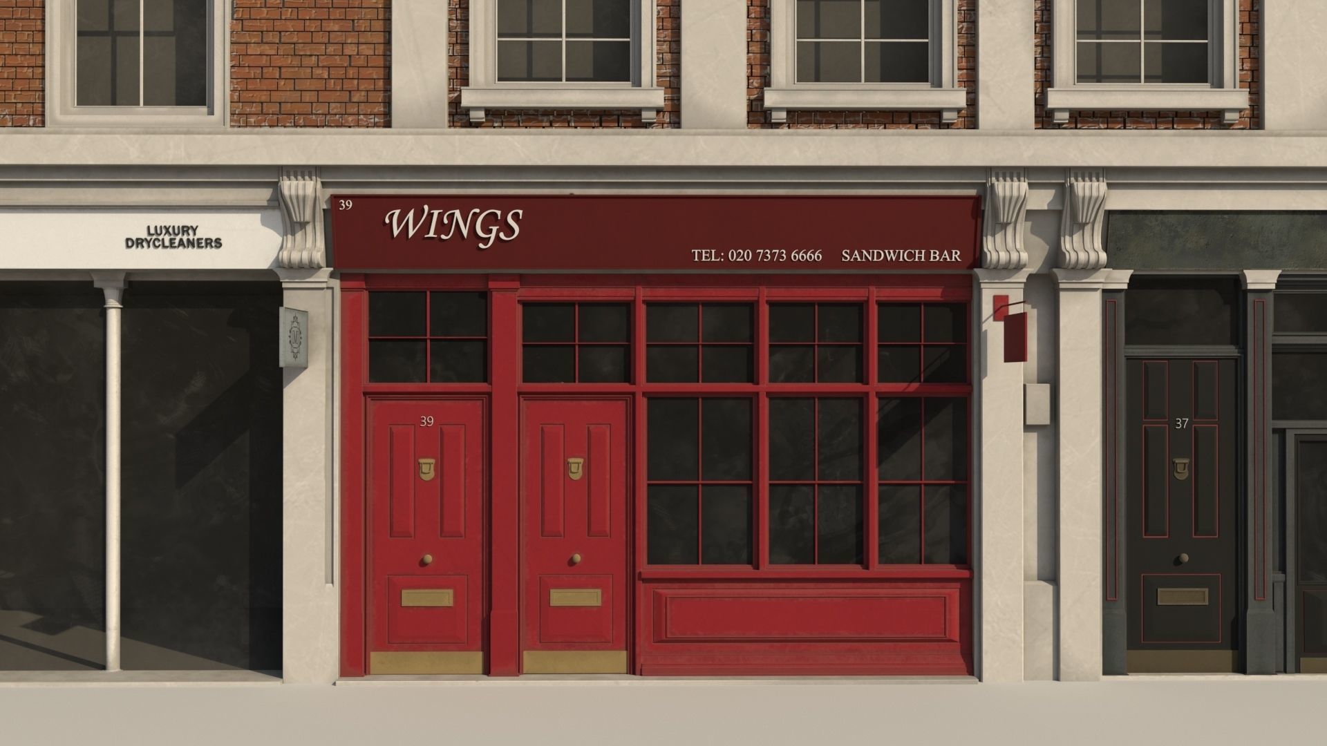 Town Building - 3D model_8