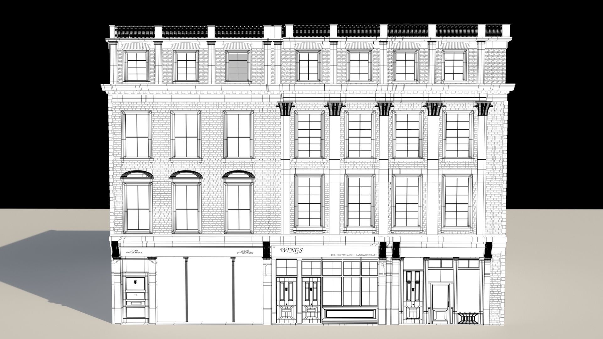 Town Building - 3D model_10