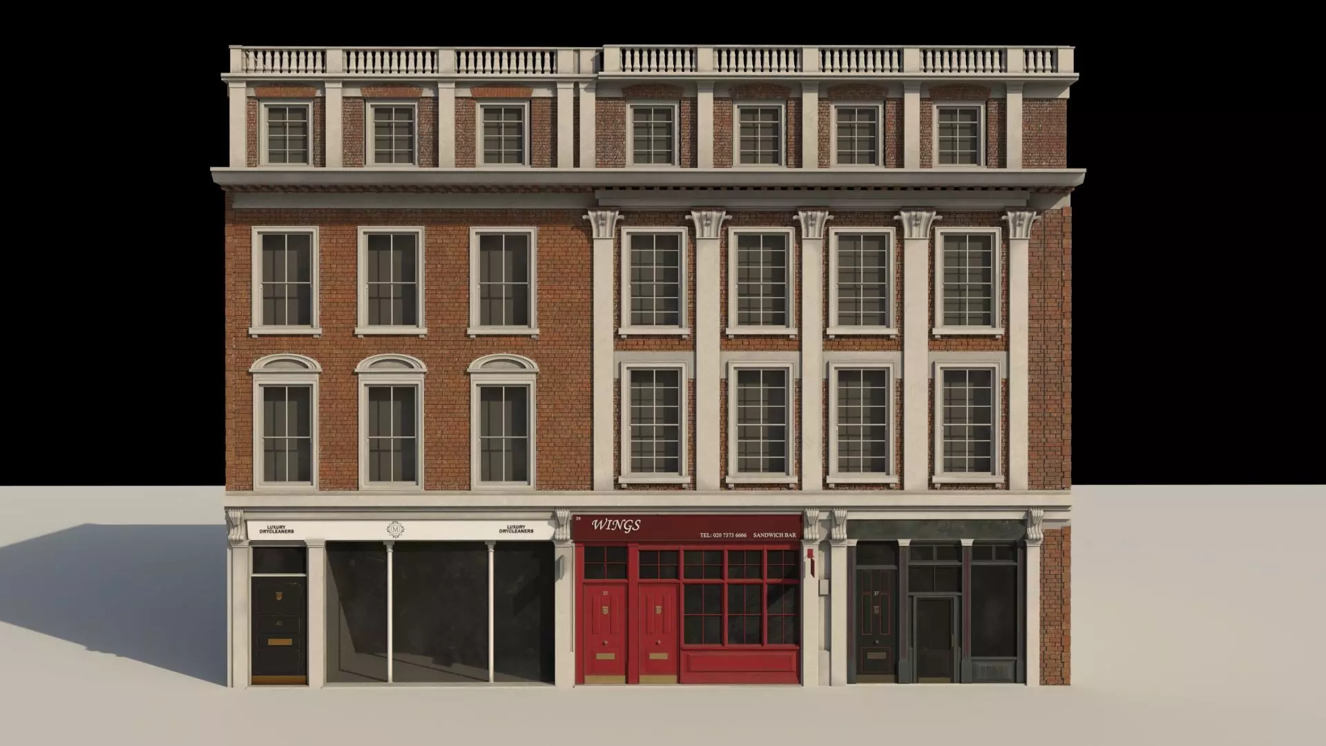 Town Building - 3D model_0