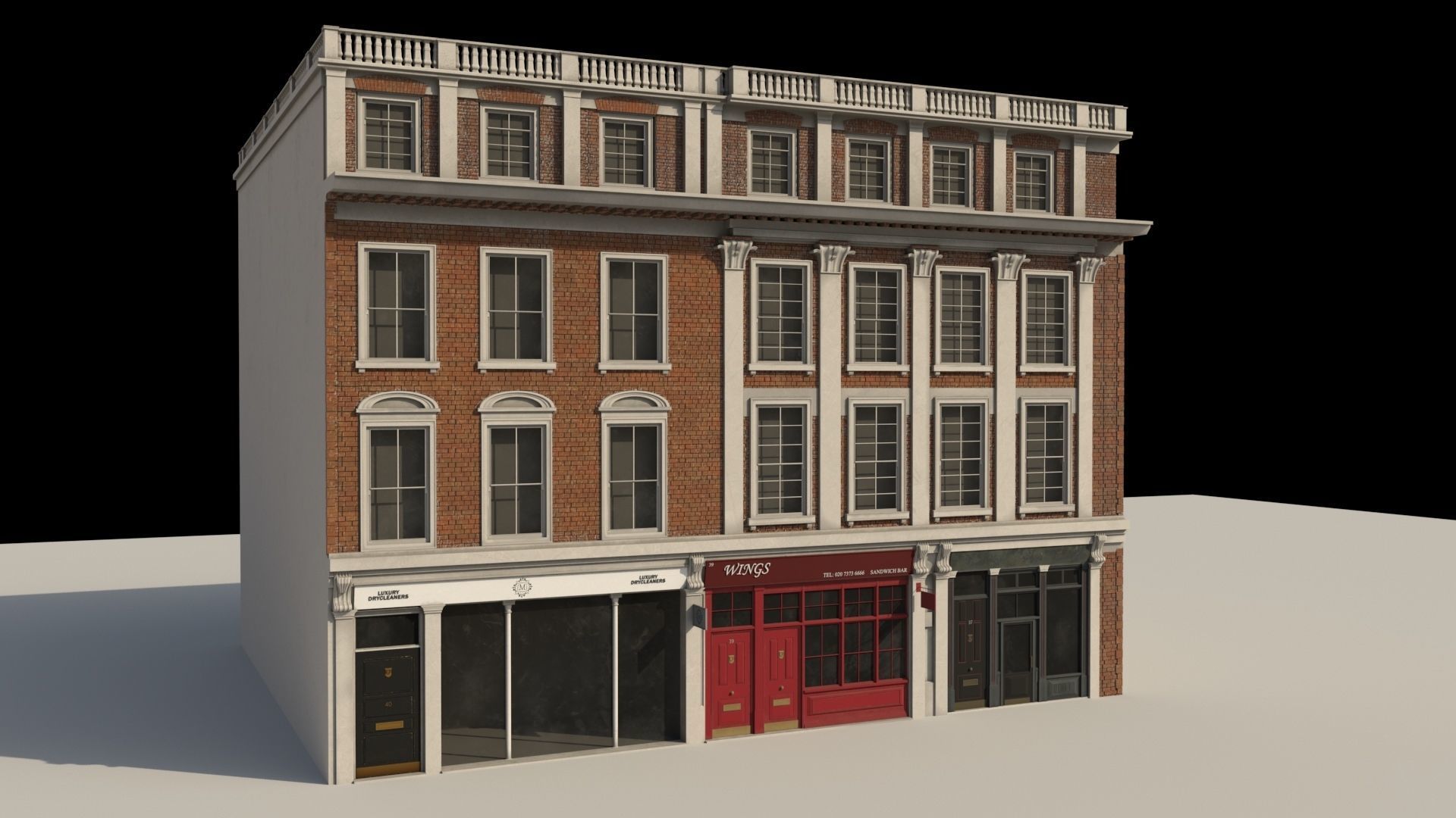 Town Building - 3D model_1