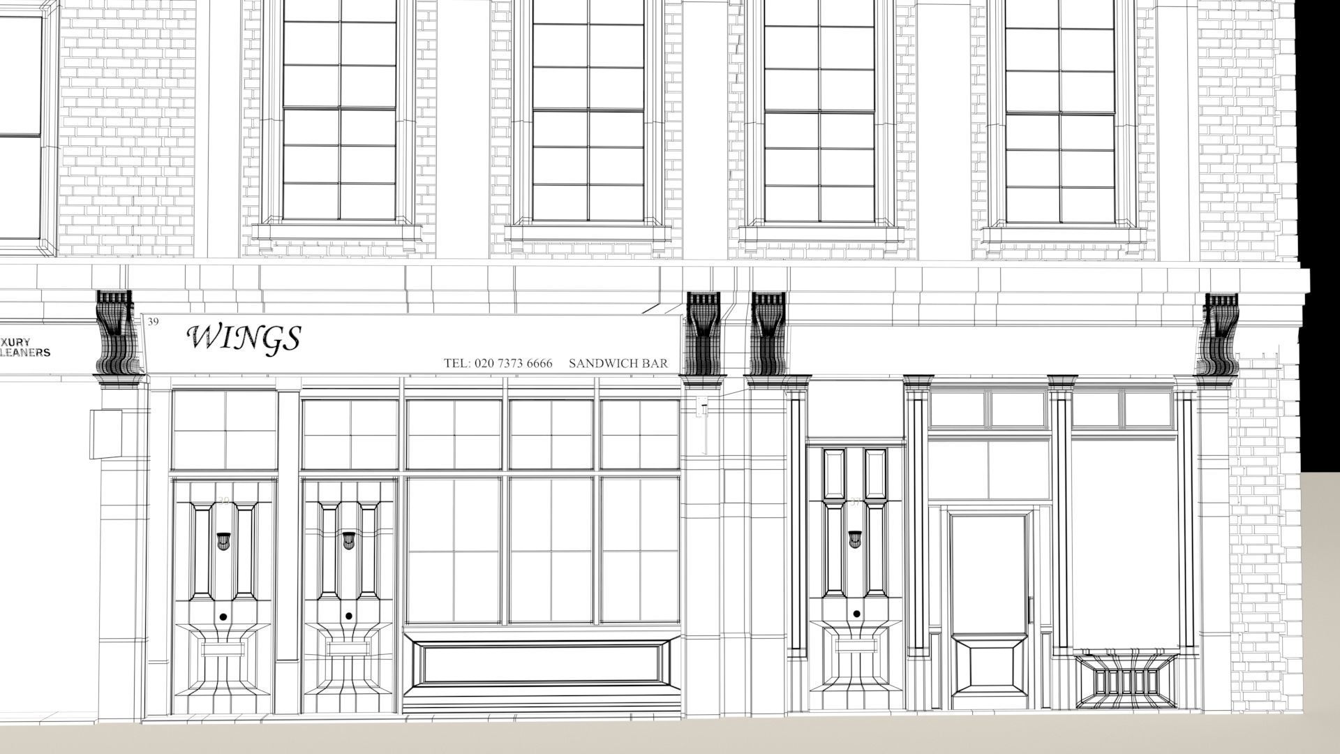 Town Building - 3D model_12