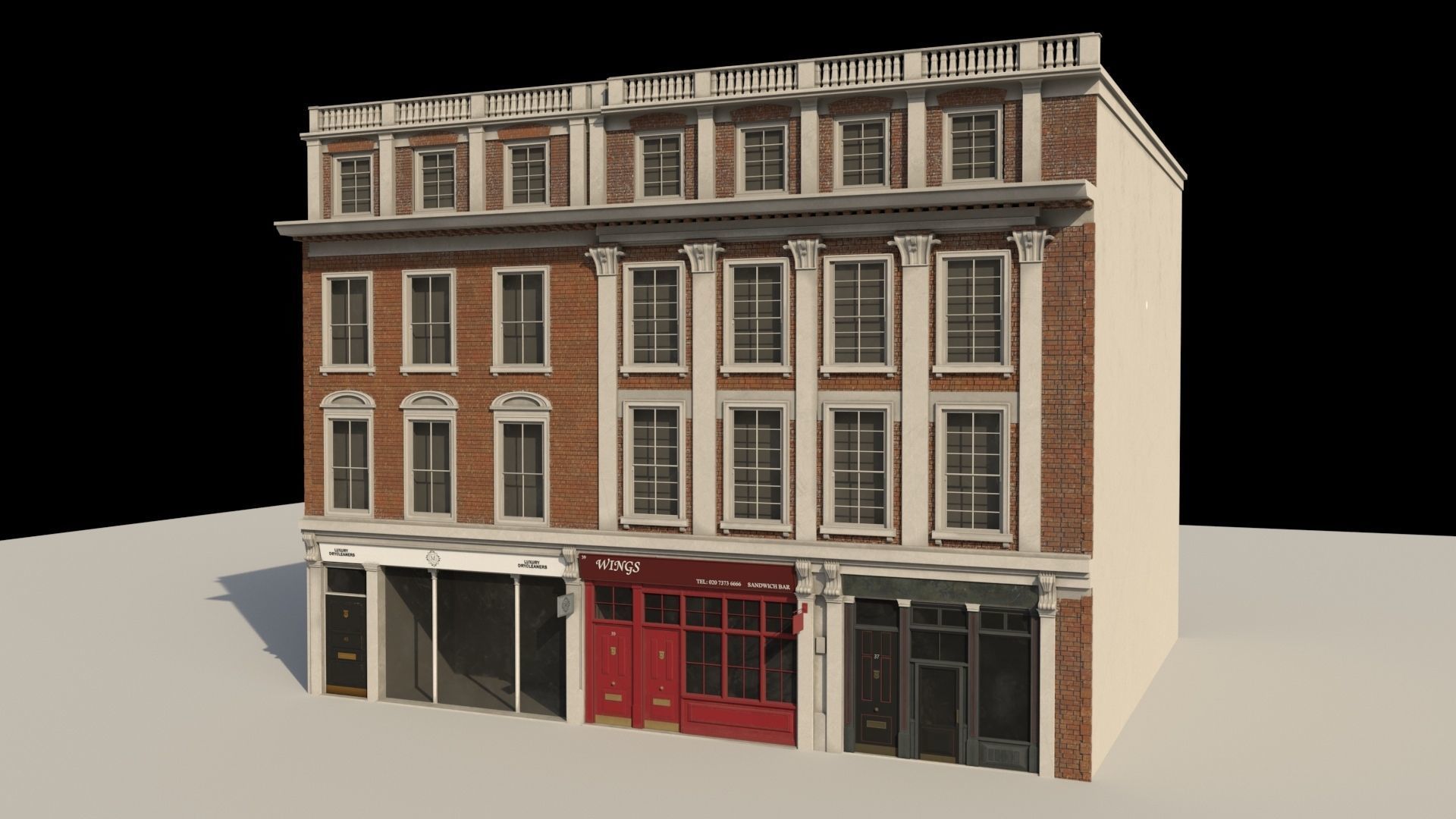 Town Building - 3D model_2