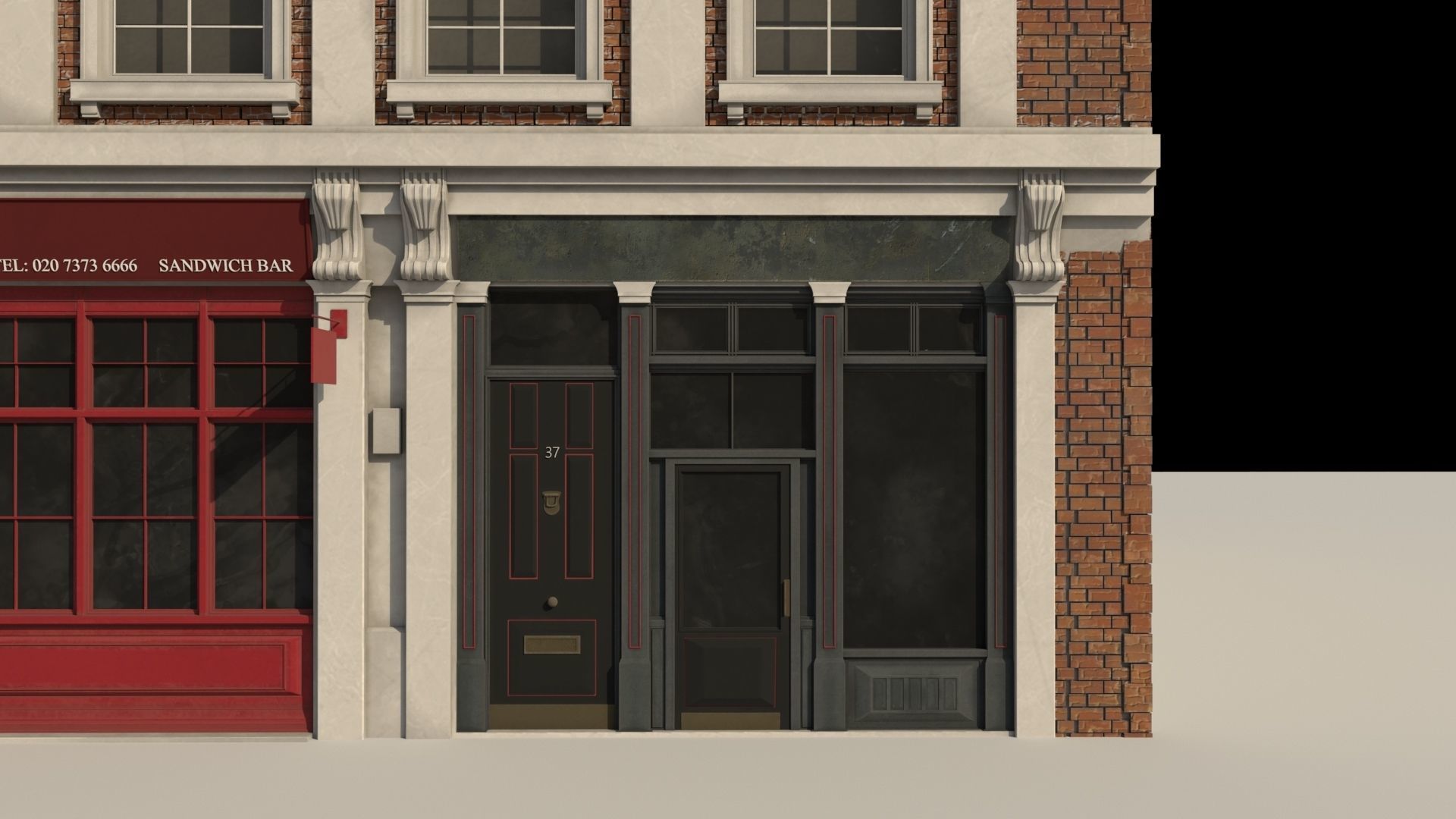 Town Building - 3D model_9
