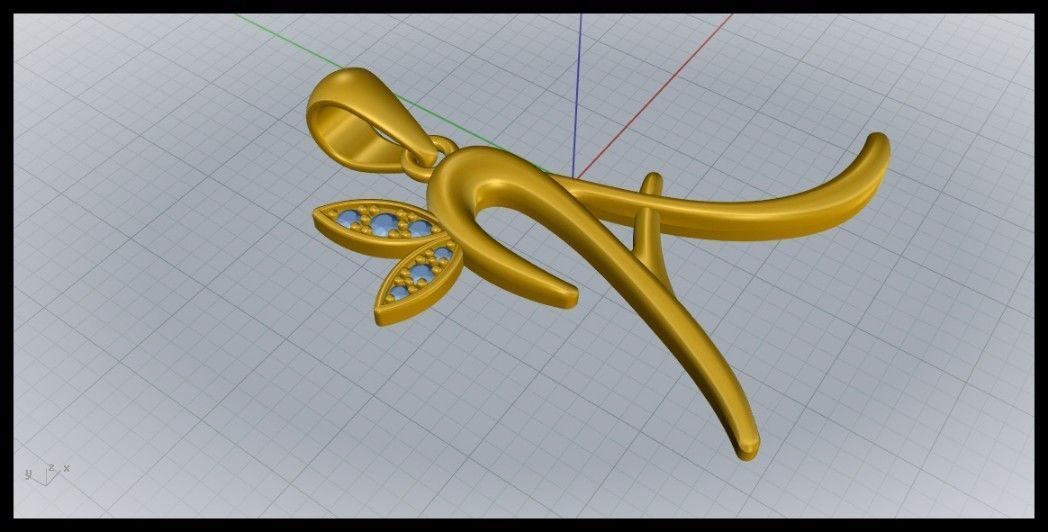 A Letter Leaf Style  3D print model_5